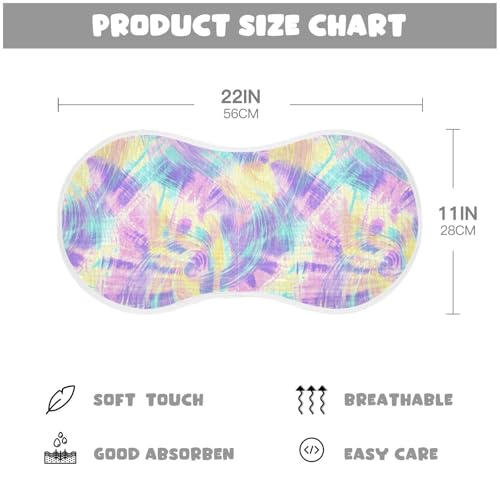 Tie-dye Style Abstract Multicolor Cotton Baby Burp Cloths Soft Touch washcloth for Unisex boy and Girl Set of 2, 22x11in4