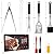 Grill Accessories Kit, Grill Tool Set with 4-in-1 BBQ Spatula, Fork, Grill Tongs, Grill Grush, Skewers, Silicone Corn Holders, Silicone Brush, Grilling Gift Set for Men and Women