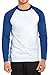 TOP PRO Men's Full Length Sleeve Raglan Cotton Baseball Tee Shirt (S, Royal Blue/White)