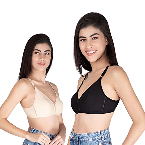Image of ComfyLegance Women Cotton Non Padded Non Wired Regular Bra (Pack of 02 /03)