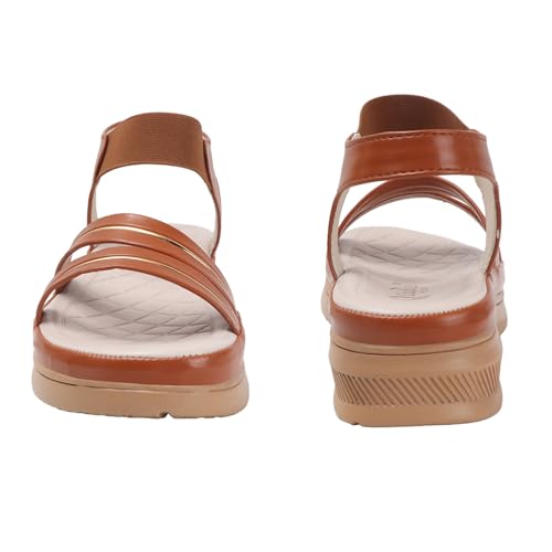 Image of Ladies Hub Stylish Women's Wedge Sandals Platform Heels with Extra Soft Cushioned Footbed, Ankle Strap & Open Toe Style