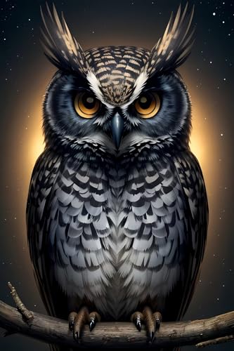 Broderie Diamant Hibou 5D grand format 100x180 cm : le cadeau DIY créatif idéal