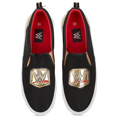 WWE Mens Championship Belt Shoes - John Cena, Roman Reigns, Seth Rollins World Wrestling Champion Belt Slip On Sneakers2