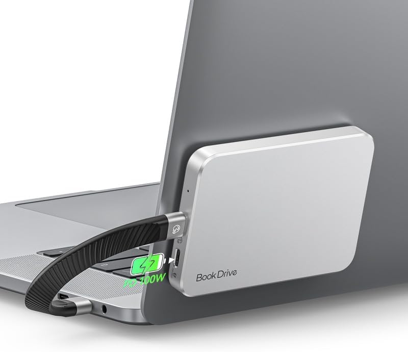 ORICO BookDrive SSD externo magnético de 1 TB con carga PD de 100 W para Labtop y USB-C Smartphone - Magsafe Unidad de estado sólido portátil, 1000
