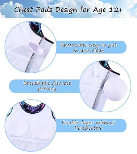 Image of Belovecol Girls Swimsuits 2Pcs Tankini Bathing Suit 4-16Y Bra Pads for 12Y+