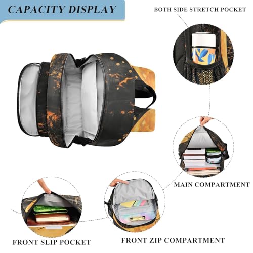 little kids backpacks 8-12： adjustable bookbags for teen girls in assorted colors - Halloween Crows Yellow Moon Black4