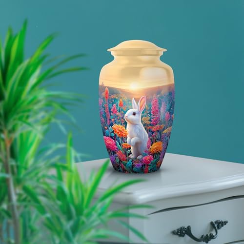 Image of Rabbit Urn - Keepsake for Ashes - Combo 3 - Large with 3 Inch Pack of 4 - Decorative Keepsake Urns Ash - Funeral Cremation Urns for Ashes - Burial Memorial Urns