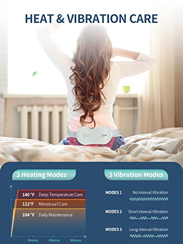 Image of Slimpal Portable Heating Pad for Period Cramps, Electric Cordless Wearable Heat Pad for Menstrual Cramps Relief, 3 Timer Auto Off Setting, Stocking Stuffers Gifts Her Women Girl, Light Grey
