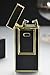 Windproof Flameless Electronic Pulse Arc Cigarette Lighter USB Charging Cigar Lighter Rechargeable No Gas Souvenir gentlemen Cigarette Lighter metal lighter novelty torch lighter-Black