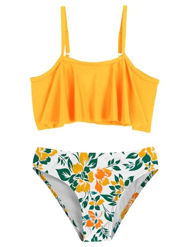Arshiner Mädchen Zweiteiliger Badeanzug Rüschen Verstellbare Tankini...