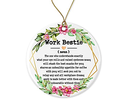 Work Bestie Noun Ornament - Christmas Ornament for Work Bestie - Mother s Day Ornament - Work Bestie Gifts - Work Bestie Definition - Keepsake Printed on Both Sides