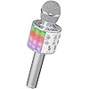 Ankuka Draadloze karaoke-microfoon, Bluetooth 4-in-1, draagbaar, karaoke-speler met ledlampen, dans, voor feestjes…