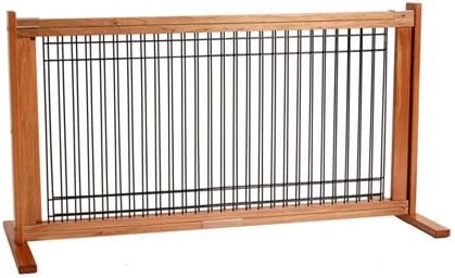Dynamic Accents 42103 20 Inch Wood and Wire Large Free Standing Gate - Medium Cherry