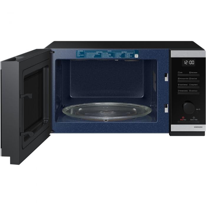 Grill microwave oven with ceramic interior Samsung MG23DG4524ATE2, 23 l, Tact & Dial, Black