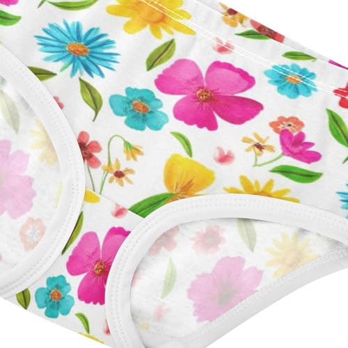 Spring Flowers Colors Pink Toddler Underwear Custom 2t Cotton Cute Panties Girl Print Underpants Briefs4