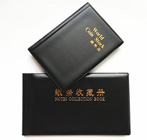 Esmartlife Confezione da 2 pezzi New Fashion Money Holder Collection Starter Kit, 120 portamonete Collection + 40 pagine Paper Money Holder Collection Album di archiviazione