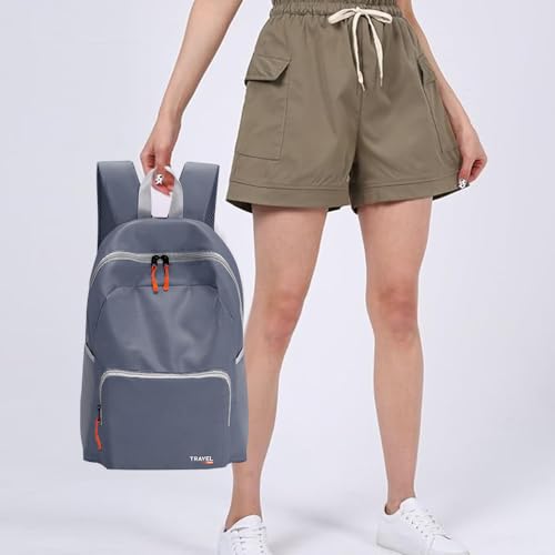 Mochila ligera y plegable para senderismo gris miniatura 4