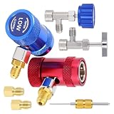 ZBIianxer R1234yf Kältemittel Schnellkupplung mit auslaufsicherem Design, geeignet für eine effiziente Klimaanlagenwartung, Kfz Klimaanlage, Wiederbelebung, Adapter Set