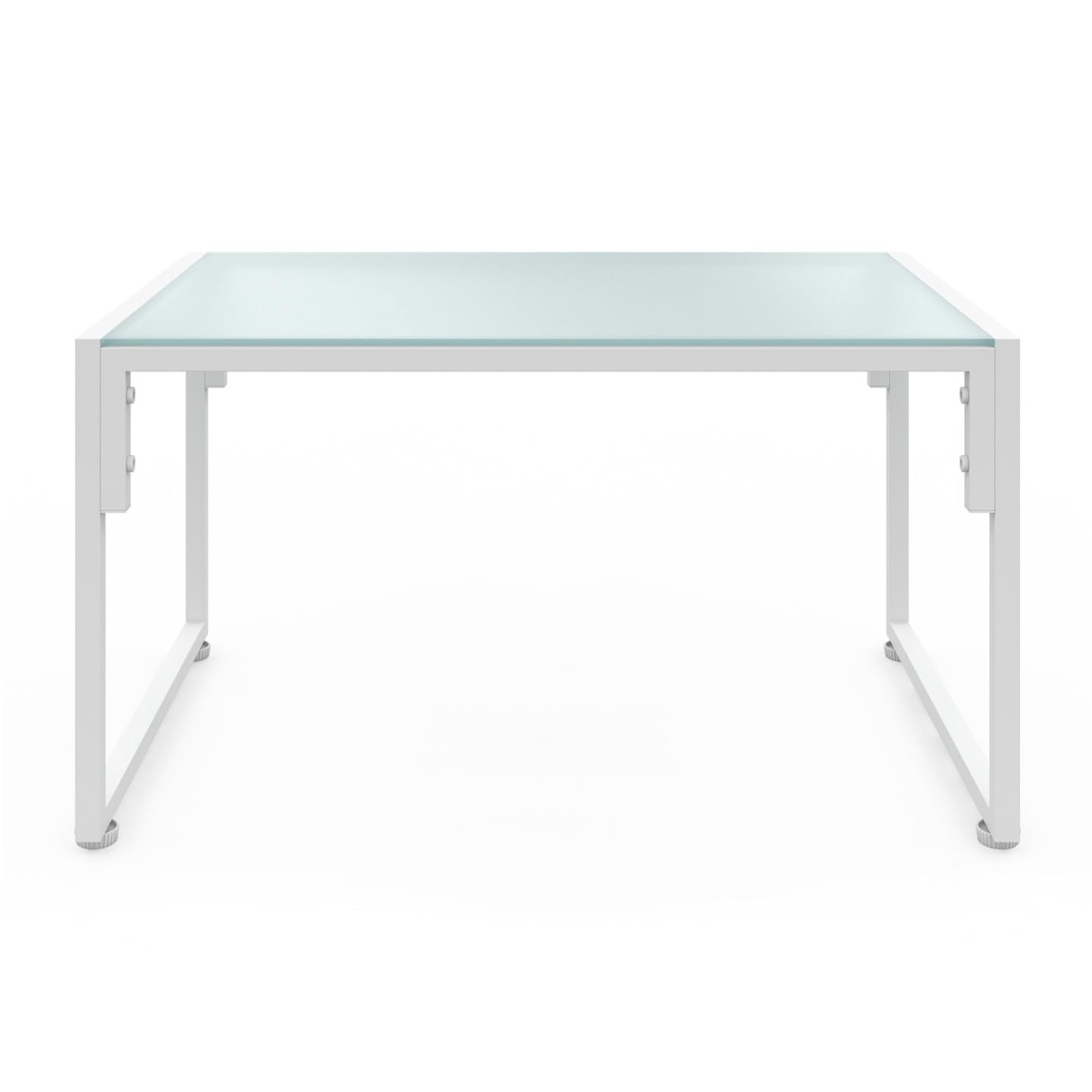 IDMarket - Salón de jardín bajo Nairobi 4 plazas de acero blanco y cojines beige