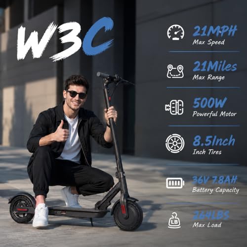Image of Electric Scooter - Electric Scooter Adults, 1000W /500W Motor, 25 /21 /18 MPH, 10'' /8.5'' Tires, 28 /23 /21 Miles, APP Control, Dual Brake, Long Range Electric Scooter for Gift
