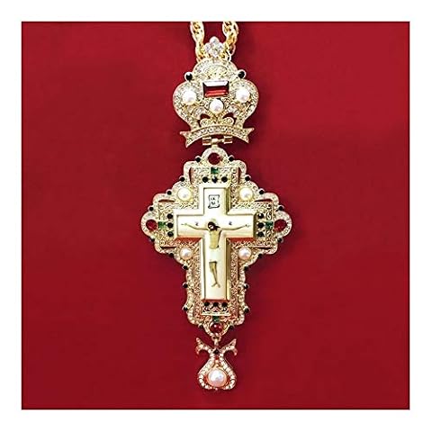 Homeilteds Krzyż piersiowy Jezus Krucyfiks wisiorek Plaqué Stras Łańcuszek Religious Gift (kolor: FMSZJ23)