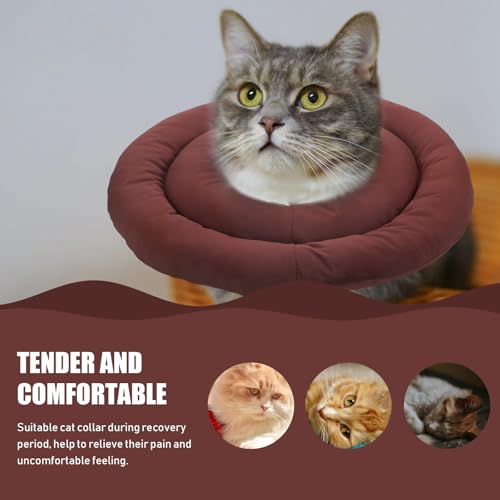 Collier de récupération chat tissu imperméable rouge anti-léchage coton - 5