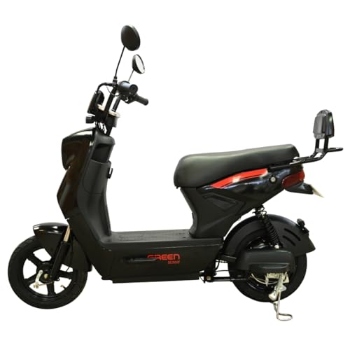 Image of Green Sunny Low Speed Electric Scooter Non RTO 40KM Range with Portable Charger (Black)