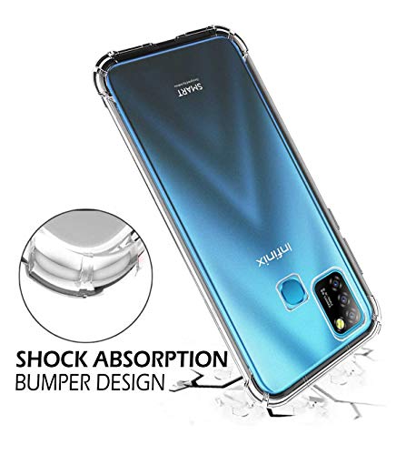 Image of Soft Flexible Silicone Back Cover (Infinix Smart 5, Transparent Case + Screen Guard)