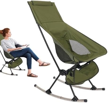 Fauteuil à bascule pliant ergonomique avec grand dossier en maille aérée