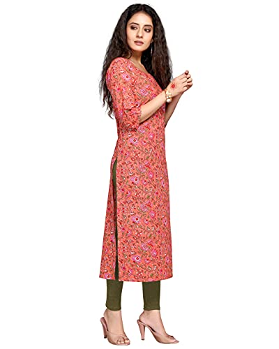 Image of Rajnandini Women's Cotton Straight Fit Straight Kurti