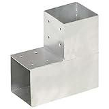 Pfostenverbinder 4 Stück, L-Form aus verzinktem Metall 101 x 101 mm, für stabile Absperrungen und...