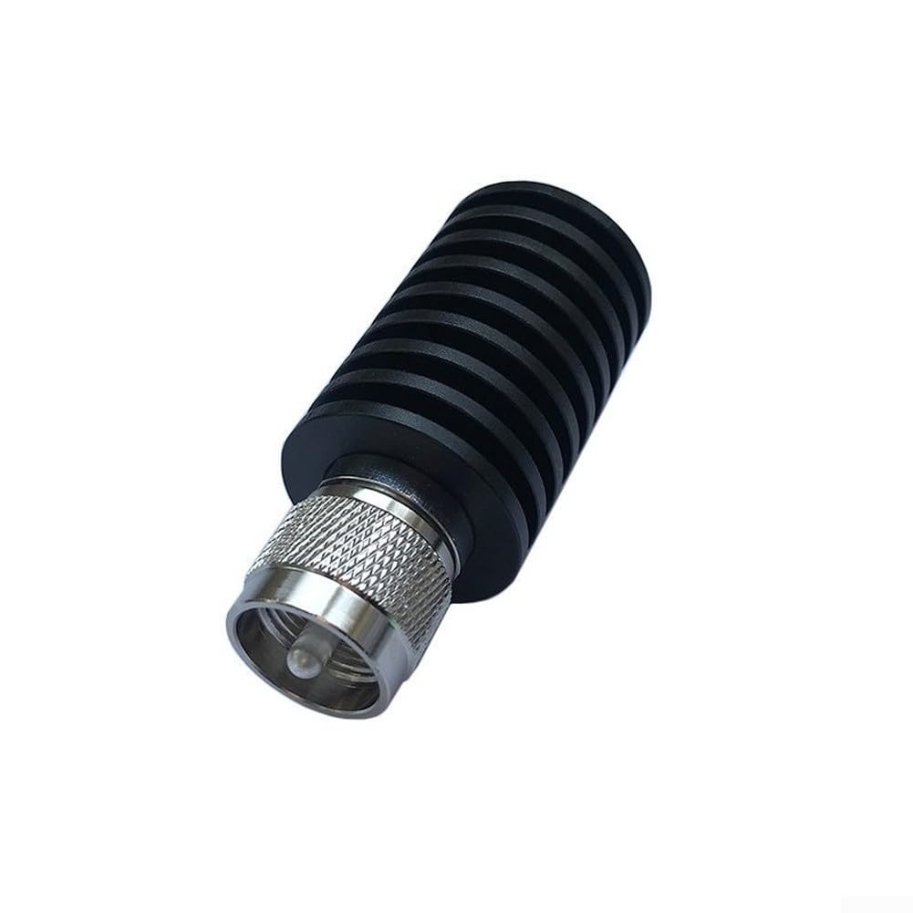Charge factice coaxial UHF RF 25 W 50 Ohm CC à 1 GHz terminaison en acier inoxydable avec connecteur mâle PL259 pour test d'antenne radio Noir