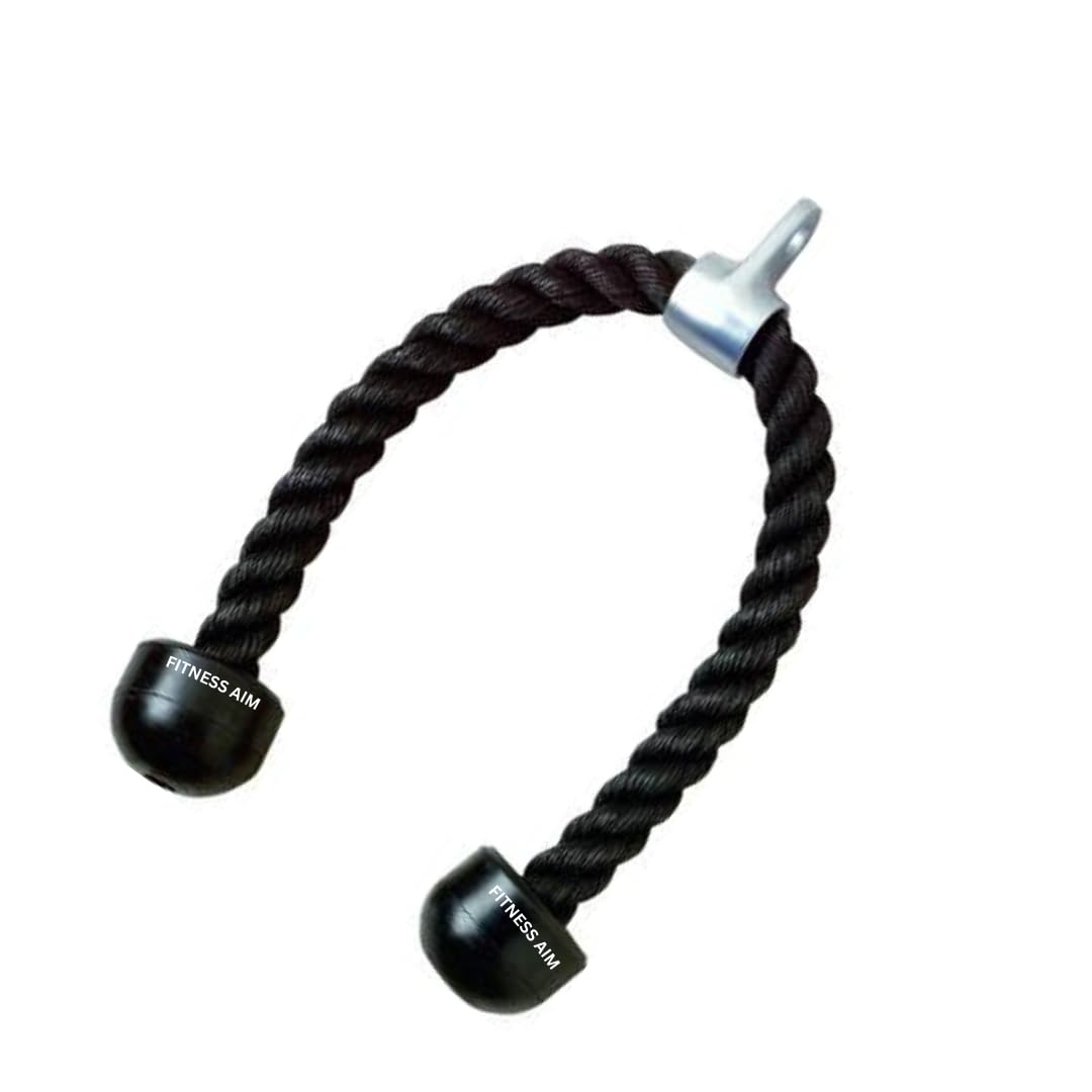 FITNESS AIM Professional Tricep Rope Pull Down Fitness Cable Attachment- Lats, Biceps, Triceps, Gym or Home - 27" inch Tricep Rope - Black (GRADE- ECO) (B0D93WVTZN) Amazon Price History, Amazon Price Tracker