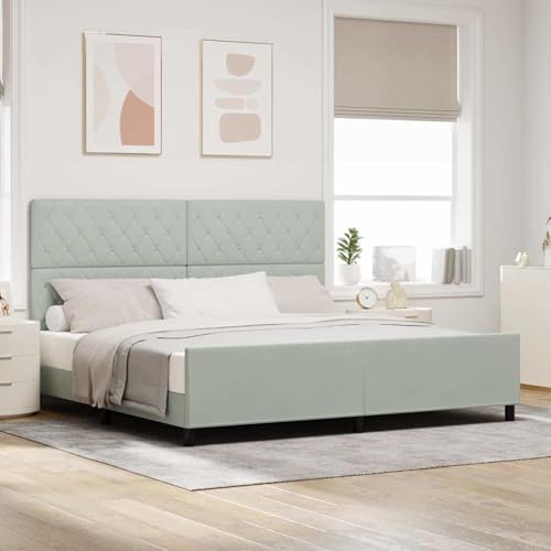 Gecheer Cama King Size de Terciopelo Elegante y Segura, 200x200 cm, Soporta 250 kg - Diseño Moderno Modelo LYKLYD-3344897ES
