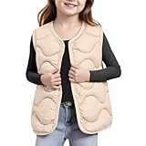 LUNULE Winterweste Kinder Daunenweste Jungen Mädchen Gesteppt Ärmellos Mäntel mit Knopfleiste Warme Steppweste Kleinkind Ultraleicht Winterjacke Unisex Outdoor Winddicht Weste Jacke 90-140 CM