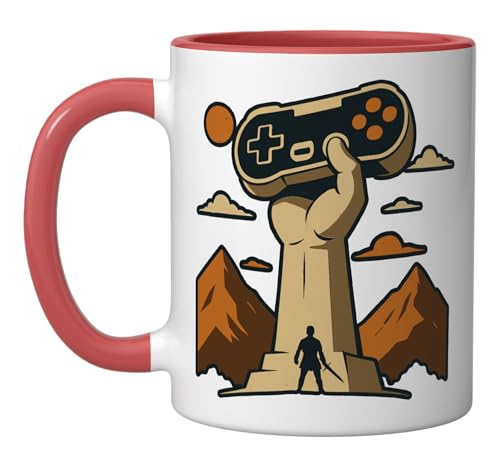 Retro Gamer Power Hero Controller Mug Red/White