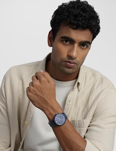 Image of Guess Round 42mm Blue Dial Analog Men Watch - U1362G4M