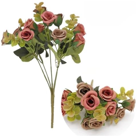 VIVERIE Artificial Flowers Real Touch for Home Kitchen, Artificial Flowers for Outdoor, Mother's Day Spring Easter Wedding Bouquet Decorations Office Floral (Brown) Cover