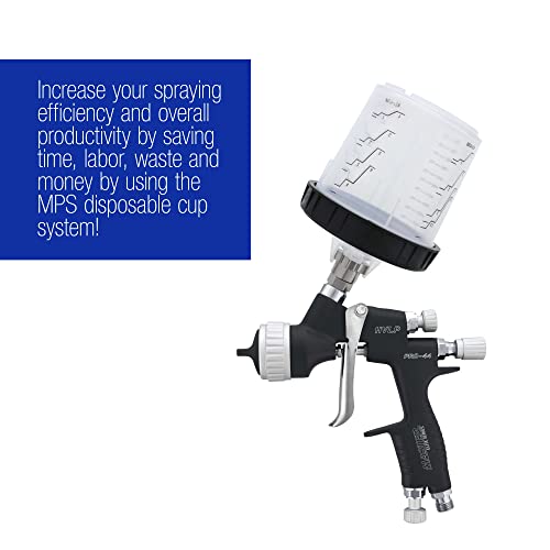 Master Paint System MPS Disposable Paint Spray Gun Cup Liners and Lid System, 40 Pack Standard Size 20 Ounce (600ml) Kit
