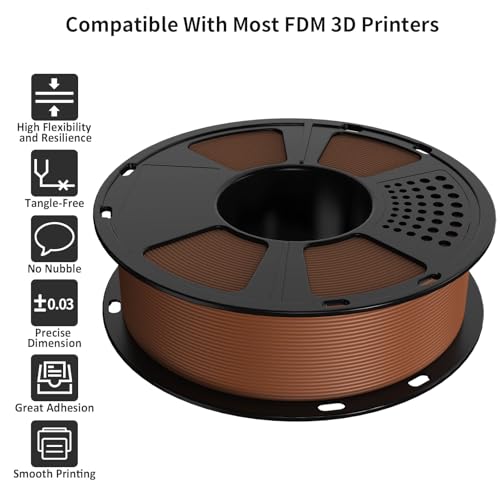 GIANTARM PLA Filament,Matte Brown 3D Printer Filament 1.75mm, Matte PLA 1KG Spool(2.2lb),Dimensional Accuracy +/- 0.02 mm,3D Filament for Bambu Lab