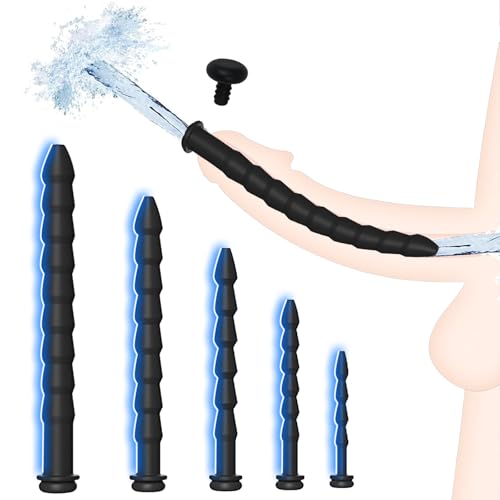 Sadodo 5 Teiliges 5/7/9/11/13 mm Silikon Dilatator Harnröhren Hohl Set (55-135mm) Dilatatoren Katheter Massagegerät für Männer Dilatoren Masturbato Prostata Stimulation Massage Penis Plug Sexspielzeug