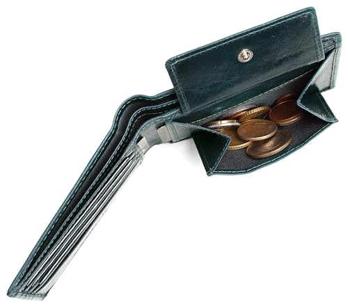 Image of WildHorn Blue Leather Wallet for Men I Ultra Strong Stitching I 6 Card Slots I 2 Currency & 2 Secret Compartments