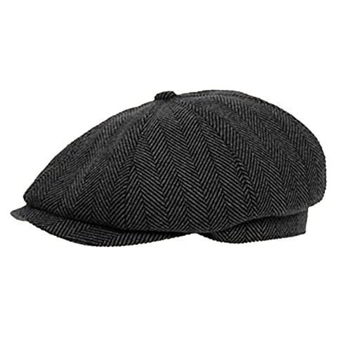 JMC Trading Company Grey Herringbone 8 Panel Tweed Cap 57CM Cover