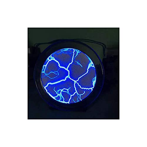 Plasma Disk, 2.5 Inches Glass Holiday Disco Party Fancy Home Portable Colourful Led Club Decor Sensor Lighting Plate Battery Powered Mini Pocket(Blue)