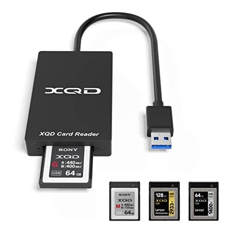 【Upgraded Version】Cateck USB 3.0 XQD Card Reader, Compatible with Sony G/M Series USB Mark XQD Card, Lexar 2933x/1400x USB Mark XQD Card Cover