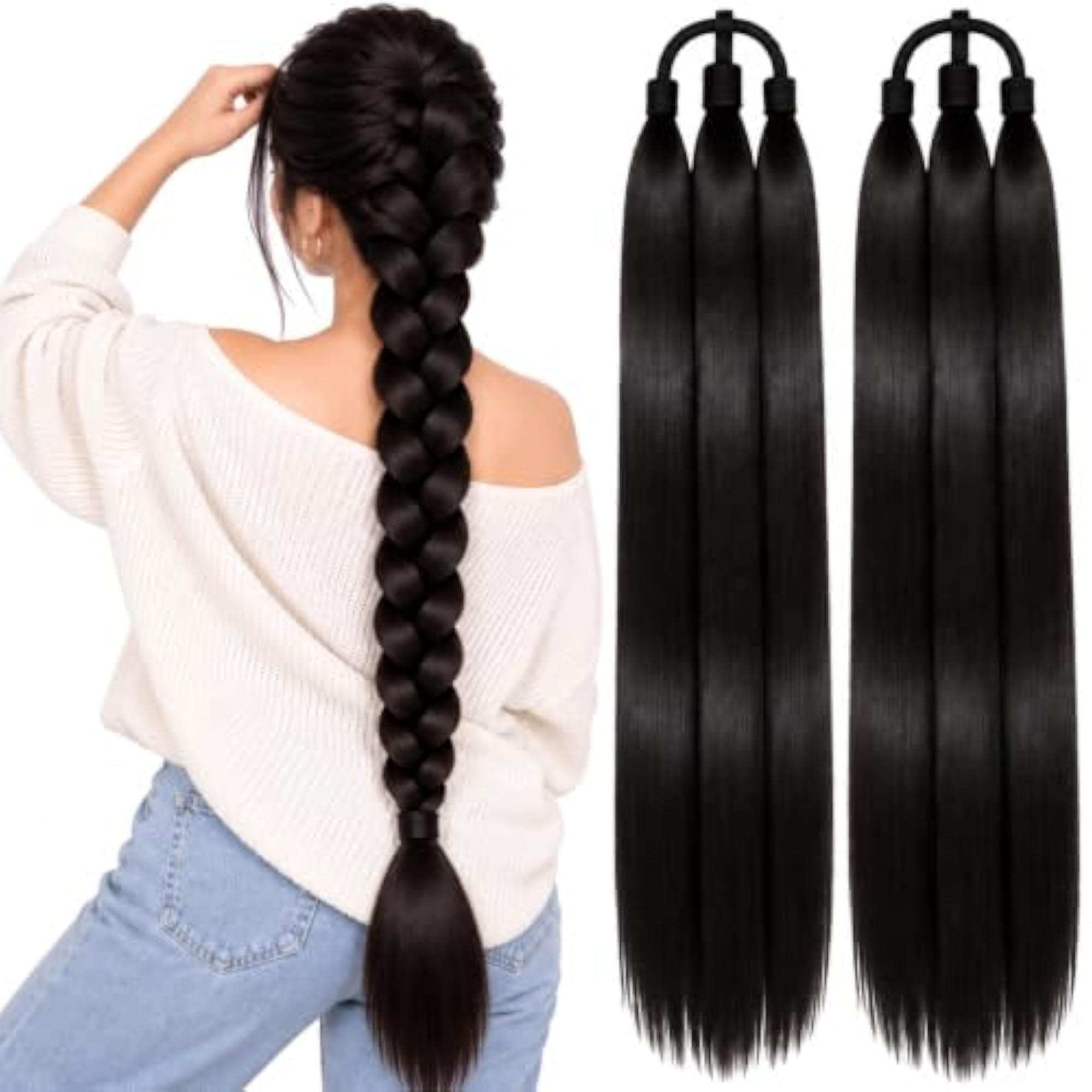 Paranda Choti, Synthetic Extension, Black, 26 Inch Length