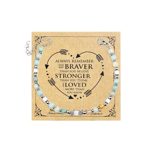 Image of COLORFUL BLING 2025 Graduation Gifts for Her /Women, Tiny Gemstone Graduation Bracelet,Natural Stone Beaded Stretch Bracelets,Adjustable Inspirational Bracelet with Meanningful Card