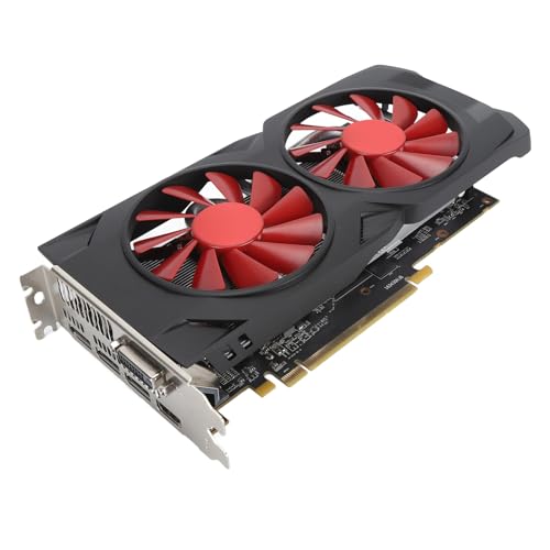 Scheda Grafica RX580 GPU per Computer da GDDR5 a 256 Bit Uscita 3DP con Doppia Ventola Video PC per Ufficio e Giochi 8 GB pci-express 3.0 hdmi