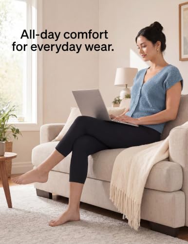Hue Wide Waistband Cotton Capri Leggings — view 7