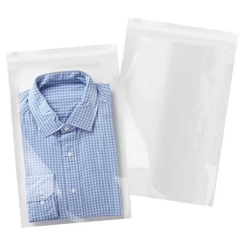 iMailer - 200 Count - 11" x 14" Self Sealing Cellophane Bags- Large Clear Cello Plastic Poly Bags for Prints, Photos, Documents, Clothing, T-Shirt 11x